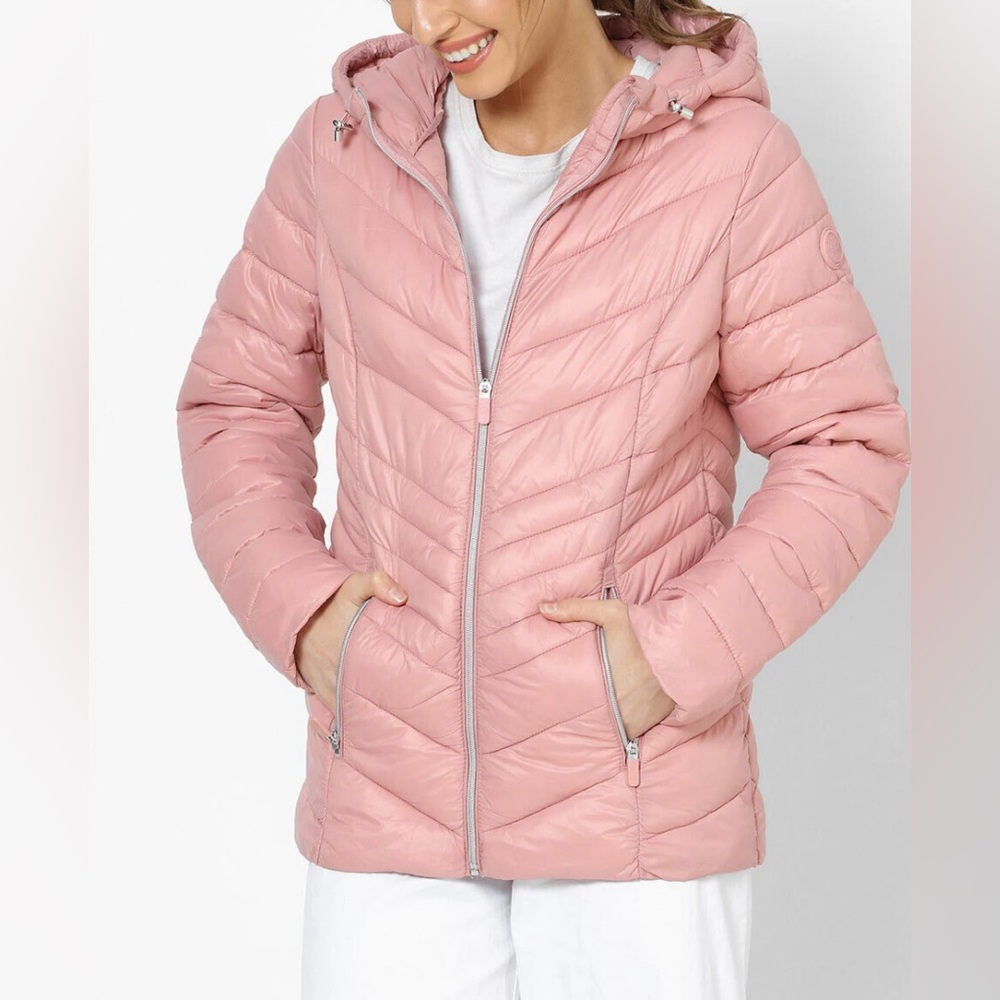 Michael Kors baby pink puffer jacket XS